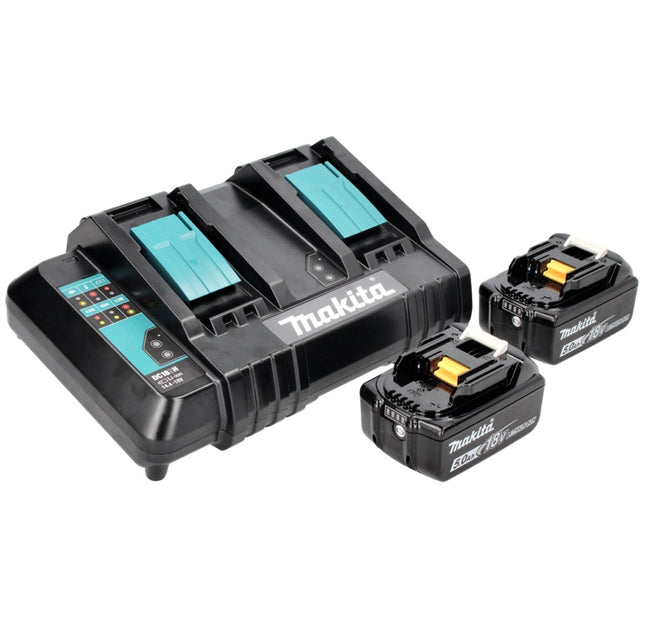 Makita Power Source Kit 18 V avec 2x BL 1850 B 5,0 Ah batterie ( 197280-8 ) + DC 18 SH double chargeur ( 199687-4 )