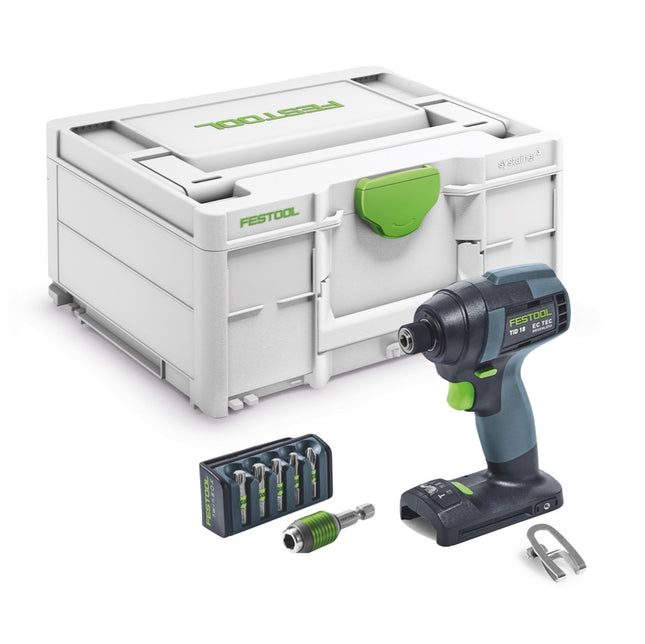 Festool TID 18-Basic Llave de impacto sin cable 18 V 180 Nm 1/4" ( 576481 ) + 6 pcs. juego de puntas + systainer - sin batería, sin cargador