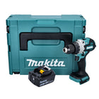 Taladro de percusión sin cable Makita DHP 486 G1J 18 V 130 Nm sin escobillas + 1x batería recargable 6,0 Ah + Makpac - sin cargador