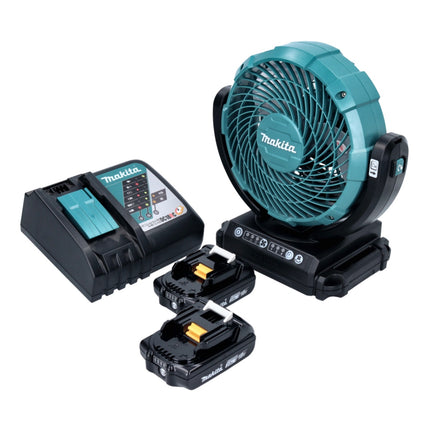 Ventilatore a batteria Makita DCF 102 RA 18 V 18 cm + 2x batteria ricaricabile 2,0 Ah + caricabatterie
