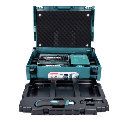 Makita drill and bit set 116 pcs set ( B-49884 ) torch / ratchet screwdriver / quick-change bit holder / tape measure / cutter knife / Makpac