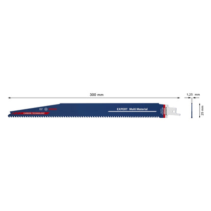 Bosch Expert S 1256 XHM Lames de scie sabre multi-matériaux 300 mm - 10 pièces (2608900395)