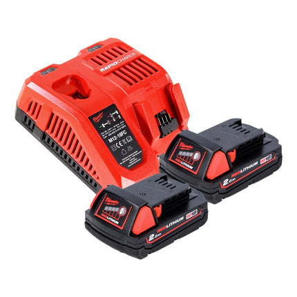 Taladro percutor a batería Milwaukee M18 BH-202FC 18 V 1,2 J SDS plus + 2x baterías 2,0 Ah + cargador