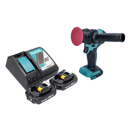 Makita DPV 300 RA cordless polisher 18 V 50 / 80 mm brushless + 2x rechargeable battery 2.0 Ah + charger