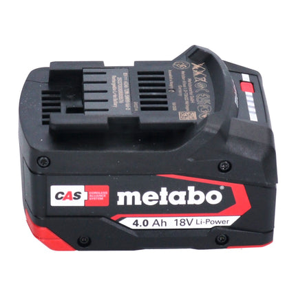 Juego básico Metabo 1x batería Li-Power 18 V 4,0 Ah CAS Li-Ion ( 625027000 ) + cargador rápido ASC 145 ( 627378000 )