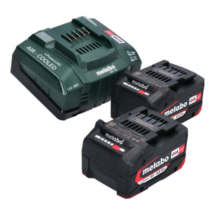 Set base Metabo 2x batteria Li-Power 18 V 4,0 Ah CAS agli ioni di litio ( 2x 625027000 ) + caricatore rapido ASC 145 ( 627378000 )