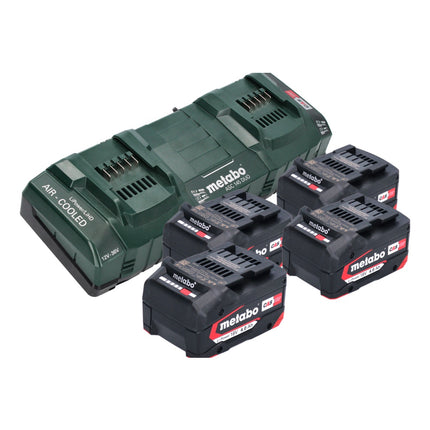 Metabo basic set 4x Li-Power battery pack 18 V 4.0 Ah CAS Li-Ion battery ( 4x 625027000 ) + ASC 145 DUO double quick charger ( 627495000 )