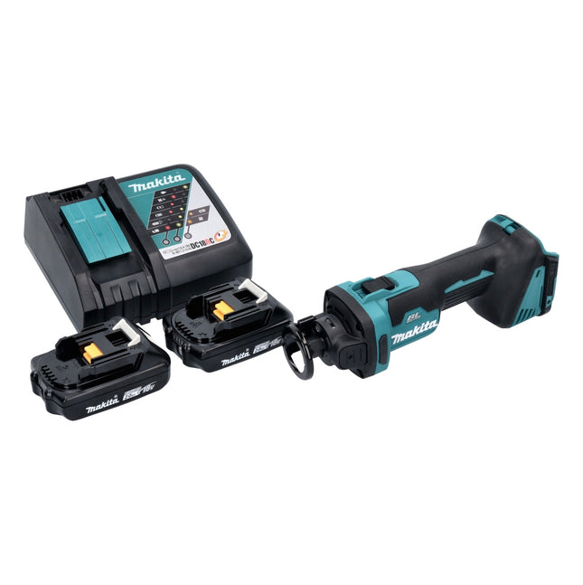 Cortadora giratoria sin cable Makita DCO 181 RA 18 V 32000 rpm sin escobillas + 2x batería recargable 2,0 Ah + cargador