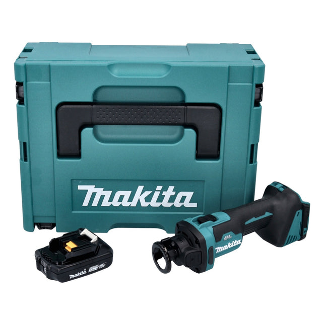Makita DCO 181 A1J Cortadora rotativa sin cable 18 V 32000 rpm sin escobillas + 1x batería recargable 2,0 Ah + Makpac - sin cargador