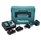 Makita DCO 181 RAJ cortadora rotativa sin cable 18 V 32000 rpm sin escobillas + 2x batería recargable 2,0 Ah + cargador + Makpac