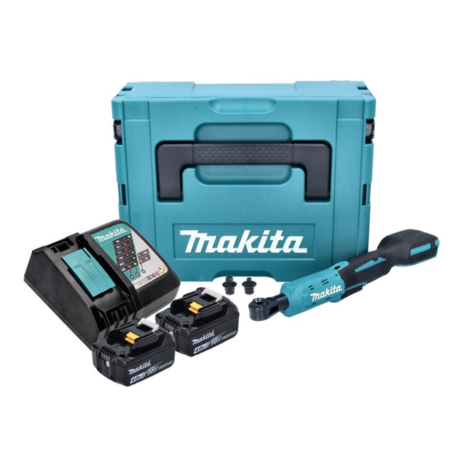 Makita DWR 180 RMJ cordless ratchet screwdriver 18 V 47.5 Nm 1/4" 3/8" + 2x rechargeable battery 4.0 Ah + charger + Makpac