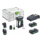 Festool C 18 HPC 4.0 l set cordless drill driver 18 V 45 Nm brushless ( 576992 ) + 2x rechargeable battery 4.0 Ah + charger + eccentric attachment + angle attachment + systainer