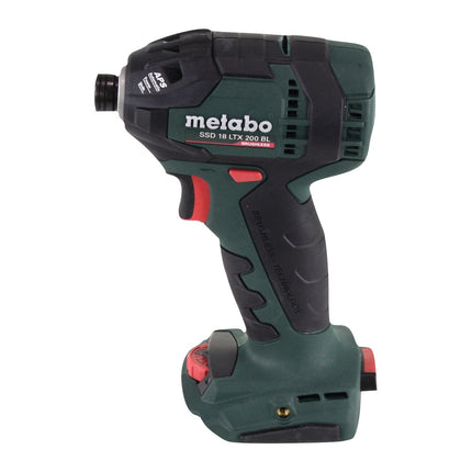 Metabo SSD 18 LTX 200 BL Atornillador de impacto a batería 18 V 200 Nm 1/4" sin escobillas + 1x batería 4,0 Ah + 1x cargador + metaCASE