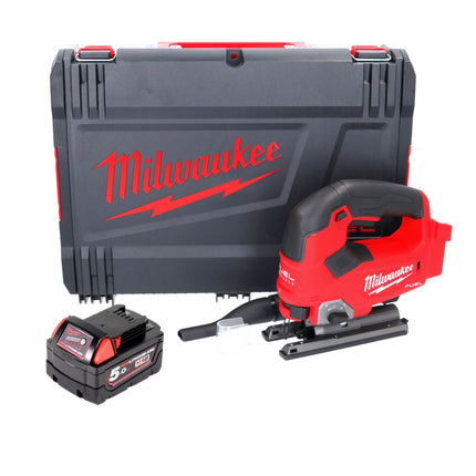 Sierra de calar sin cable Milwaukee M18 FJS-501X 18 V 25 mm carrera sin escobillas + 1x batería 5.0 Ah + caja HD - sin cargador