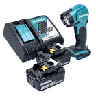 Makita DEADML 815 RF LED lampada portatile a batteria 14,4 - 18 V 160 lm + 2x batteria ricaricabile 3,0 Ah + caricatore