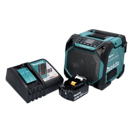 Makita DMR 203 RM1 Altoparlante Bluetooth 12 V 18 V IP64 + 1x batteria ricaricabile 4,0 Ah + caricabatterie