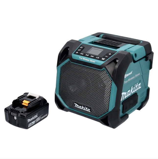 Makita DMR 203 T1 Altavoz Bluetooth 12 V 18 V IP64 + 1x batería recargable 5,0 Ah - sin cargador