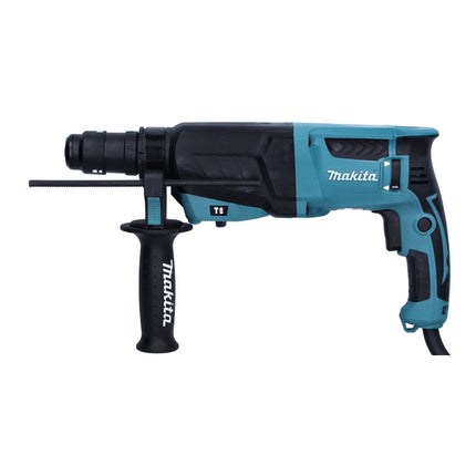 Makita HR 2630 TJ martillo combinado 800 W 2,4 J SDS Plus + portabrocas sin llave + juego de taladro y cincel de 13 piezas + Makpac