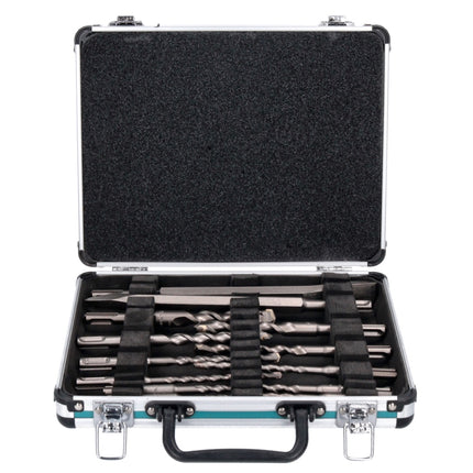 Taladro percutor inalámbrico Makita DHR 243 ZJ 18 V 2,0 J SDS plus sin escobillas + juego de taladro y cincel de 13 piezas + Makpac - sin batería, sin cargador