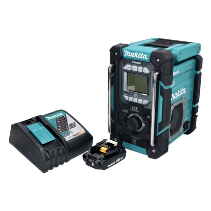 Radio de obra sin cable Makita DMR 301 RA1 12 V máx. - 18 V DAB / DAB+ / Bluetooth + 1x batería recargable 2,0 Ah + cargador