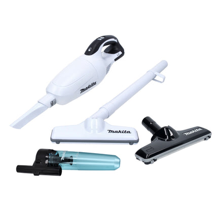 Makita DCL181FZW Battery Vacuum Cleaner 18V White + Cyclone Attachment Pipe Lock + Carpet Nozzle - without Battery, without Charger