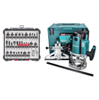 Makita RP 2303 FCXJ Défonceuse  2100 watt 70 mm stroke + stop + 30 pcs. tool set jeu de fraises + Makpac