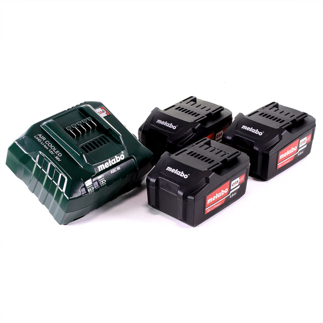 Metabo basic set 3x Li-Power battery pack 18 V 4.0 Ah CAS Li-Ion battery + charger ASC 55 ( 685049000 )