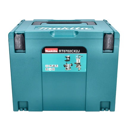 Makita RT 0702 CX2J Fraiseuse multifonctions 710 W 6 / 8 mm + module défonceuse + module fraiseuse de chant + module fraiseuse d'angle + Makpac