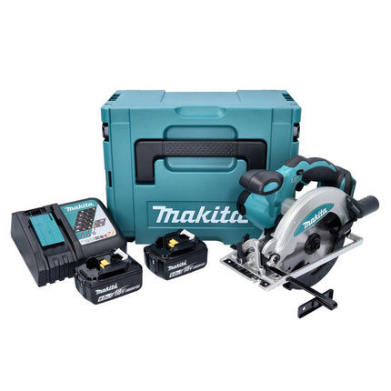 Makita DSS 610 RGJ 18 V 165 mm sierra circular sin cable + 2x 6,0 Ah batería + cargador + Makpac