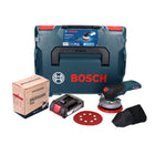 Lijadora excéntrica a batería Bosch GEX 18V-125 Professional 18 V 125 mm sin escobillas + 1x batería 2,0 Ah + 1x juego de lijado Toolbrothers TURTLE + L-BOXX - sin cargador