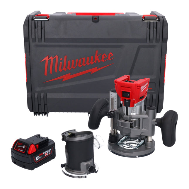 Milwaukee M18 FTR-501X cordless router 18 V brushless + 1x battery 5.0 Ah + router modules + HD box - without charger