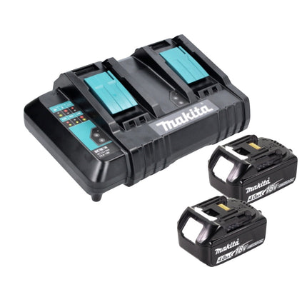 Makita DLM 382 CM2 cortacésped sin cable 36 V ( 2x 18 V ) 38 cm 40 l + 2x batería 4.0 Ah + cargador doble