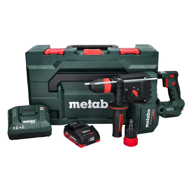 Martillo perforador a batería Metabo KH 18 LTX BL 28 Q 18 V 3 J SDS plus Brushless + 1 batería 4,0 Ah + cargador + metaBOX