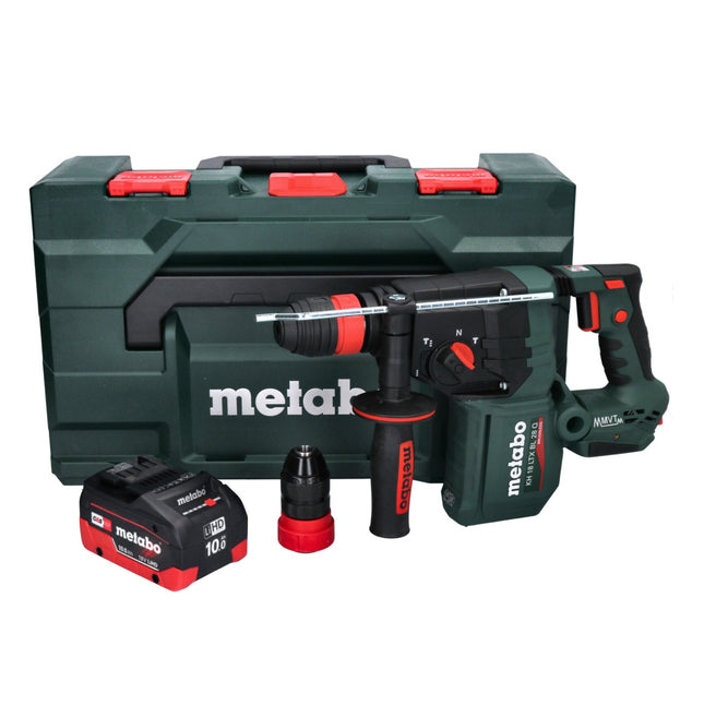 Metabo KH 18 LTX BL 28 Q Trapano a percussione a batteria 18 V 3 J SDS plus Brushless + 1x batteria 10,0 Ah + metaBOX - senza caricabatteria