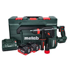 Metabo KH 18 LTX BL 28 Q Trapano a percussione a batteria 18 V 3 J SDS plus Brushless + 2x batteria 10,0 Ah + caricabatteria + metaBOX