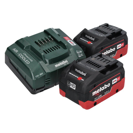 Metabo KH 18 LTX BL 28 Q Martello perforatore a batteria 18 V 3 J SDS plus Brushless + 2x batteria 5,5 Ah + caricabatteria + set di 5 punte e scalpelli + metaBOX