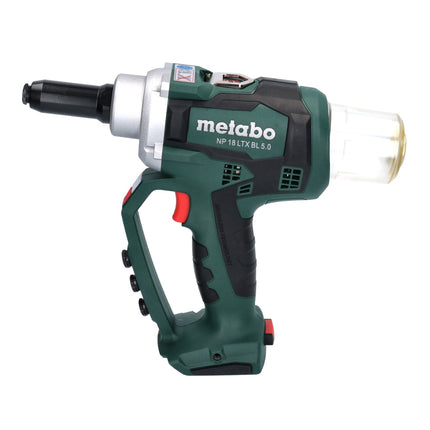 Metabo NP 18 LTX BL 5.0 remachadora ciega a batería 18 V 10 kN sin escobillas + 2x batería 8,0 Ah + cargador + metaBOX