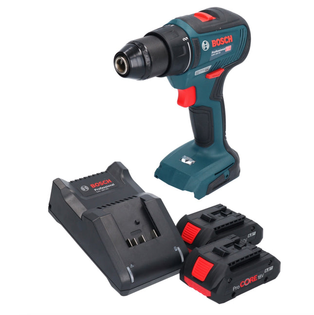 Taladradora atornilladora a batería Bosch GSR 18V-55 Professional 18 V 55 Nm sin escobillas + 2 baterías ProCORE 4,0 Ah + cargador