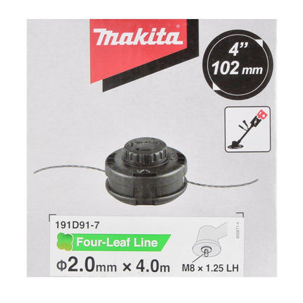 Testa a 2 filetti Makita Tap&Go 2,0 mm ( 191D91-7 ) per tagliaerba a batteria 18 V DUR 187 e DUR 188