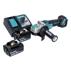 Amoladora angular sin cable Makita DGA 521 RTX1 18 V 125 mm X-LOCK Brushless + 2x batería recargable 5,0 Ah + cargador