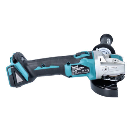 Amoladora angular sin cable Makita DGA 521 RGX1 18 V 125 mm X-LOCK Brushless + 2x batería recargable 6,0 Ah + cargador
