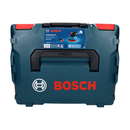 Lijadora excéntrica a batería Bosch GEX 12V-125 Professional 12 V 125 mm sin escobillas + 50x papel de lija EXPERT C470 K 120 + L-Boxx - sin batería, sin cargador