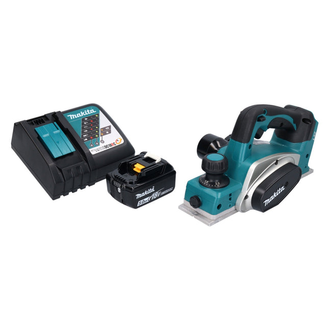 Makita DKP 180 RT1 cepillo sin cable 18 V 82 mm + 1x batería recargable 5,0 Ah + cargador