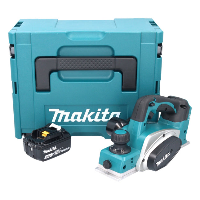 Makita DKP 180 F1J cepillo sin cable 18 V 82 mm + 1x batería recargable 3,0 Ah + Makpac - sin cargador
