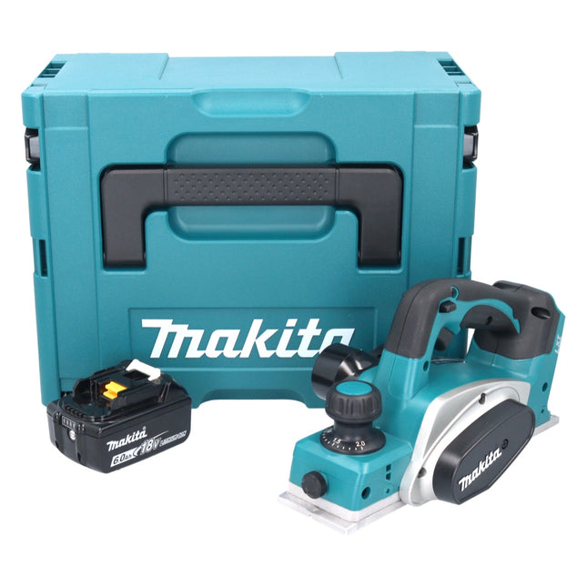 Makita DKP 180 G1J cepillo sin cable 18 V 82 mm + 1x batería recargable 6,0 Ah + Makpac - sin cargador