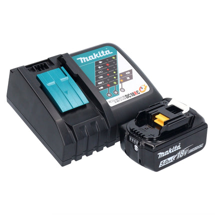 Makita DDF 453 RT1X1 taladro atornillador inalámbrico 18 V 42 Nm + 1x batería 5,0 Ah + cargador + set de accesorios 74 piezas + maletín