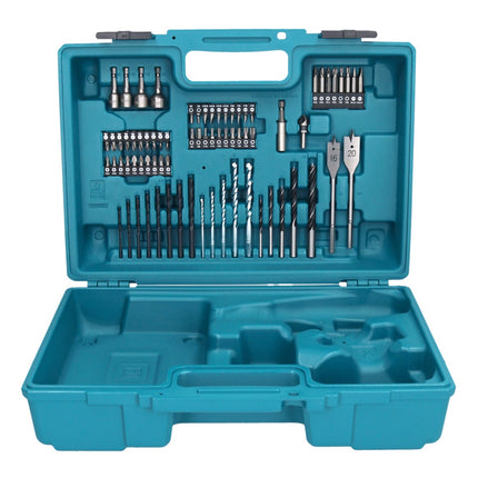 Makita DDF 453 SY1X1 taladro atornillador inalámbrico 18 V 42 Nm + 1x batería 1,5 Ah + cargador + set de accesorios 74 piezas + estuche