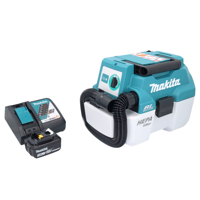 Aspiratore a batteria Makita DVC 750 LRF1 LXT 18 V 67 mbar 7,5 l brushless + 1x batteria ricaricabile 3,0 Ah + caricabatterie