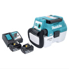 Makita DVC 750 LRT cordless hoover LXT 18 V 67 mbar 7,5 l brushless + 2x battery 5,0 Ah + charger