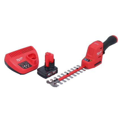 Milwaukee M12 FHT20-401 cortasetos a batería 12 V 20 cm sin escobillas + 1x batería 4,0 Ah + cargador